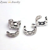 5 Pairs Silver Ear Cuff Zircon Clip On Earrings Jewelry
