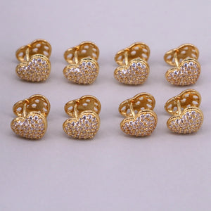 High Heart Earrings 5 Pairs Golden Love CZ Hoop Earrings