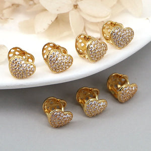 High Heart Earrings 5 Pairs Golden Love CZ Hoop Earrings