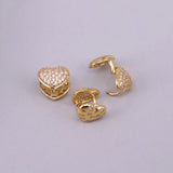 High Heart Earrings 5 Pairs Golden Love CZ Hoop Earrings