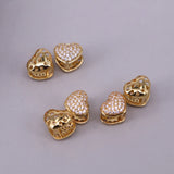 High Heart Earrings 5 Pairs Golden Love CZ Hoop Earrings