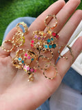 5 Pairs Colorful Star Hoop Earrings for Women, Plated Enamel Small Earrings 15mm