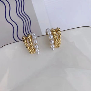 5 Pairs Pearl Shell Clip Earrings, No Piercing Needed