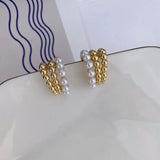 5 Pairs Pearl Shell Clip Earrings, No Piercing Needed