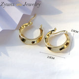 5 Pairs Punk Chunky Hammered Hoop Earrings for Women