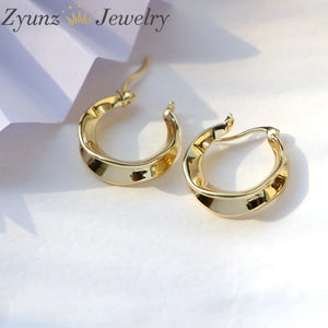 5 Pairs Punk Chunky Hammered Hoop Earrings for Women