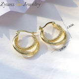 5 Pairs Punk Chunky Hammered Hoop Earrings for Women