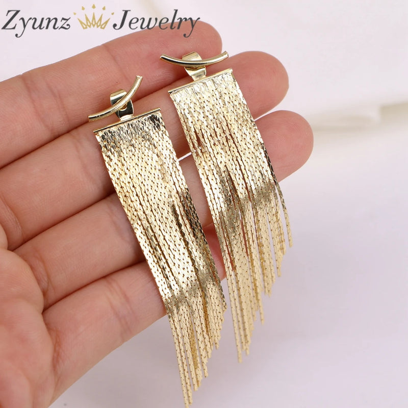 Punk Tassel Chain Ear Stud Earrings For Woman