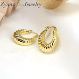 5 Pairs Chunky Hoop Earrings Geometric Metal Statement Vintage Jewelry