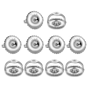 5 Pairs Sterling Silver Screw on Earring Backs Replacements