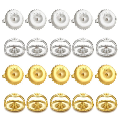 5 Pairs Sterling Silver Screw on Earring Backs Replacements