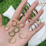 5 Pairs Summer Zircon Hoop Earrings Crystal Jewelry for Women