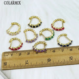 5 Pairs Summer Zircon Hoop Earrings Crystal Jewelry for Women