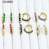 5 Pairs Summer Zircon Hoop Earrings Crystal Jewelry for Women