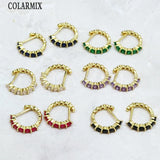 5 Pairs Summer Zircon Hoop Earrings Crystal Jewelry for Women