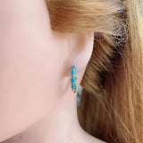 5 Pairs Multicolor Enamel Hoop Earrings for Women Geometric Huggie Jewelry