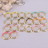5 Pairs Multicolor Enamel Hoop Earrings for Women Geometric Huggie Jewelry