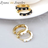 5 Pairs Multicolor Enamel Hoop Earrings for Women Geometric Huggie Jewelry
