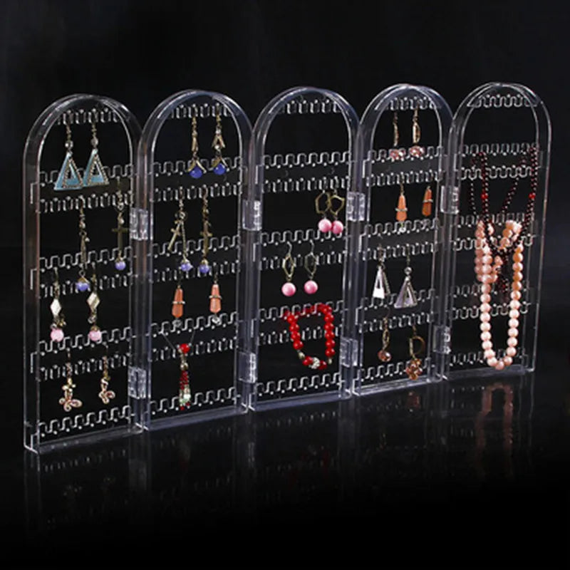 5 Panels Jewelry Display Earring Organizer Acrylic Jewelry Holder