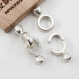 5 Pcs 15MM Moon Circle Silver Plated Clasps For Jewelry Making