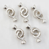 5 Pcs 15MM Moon Circle Silver Plated Clasps For Jewelry Making