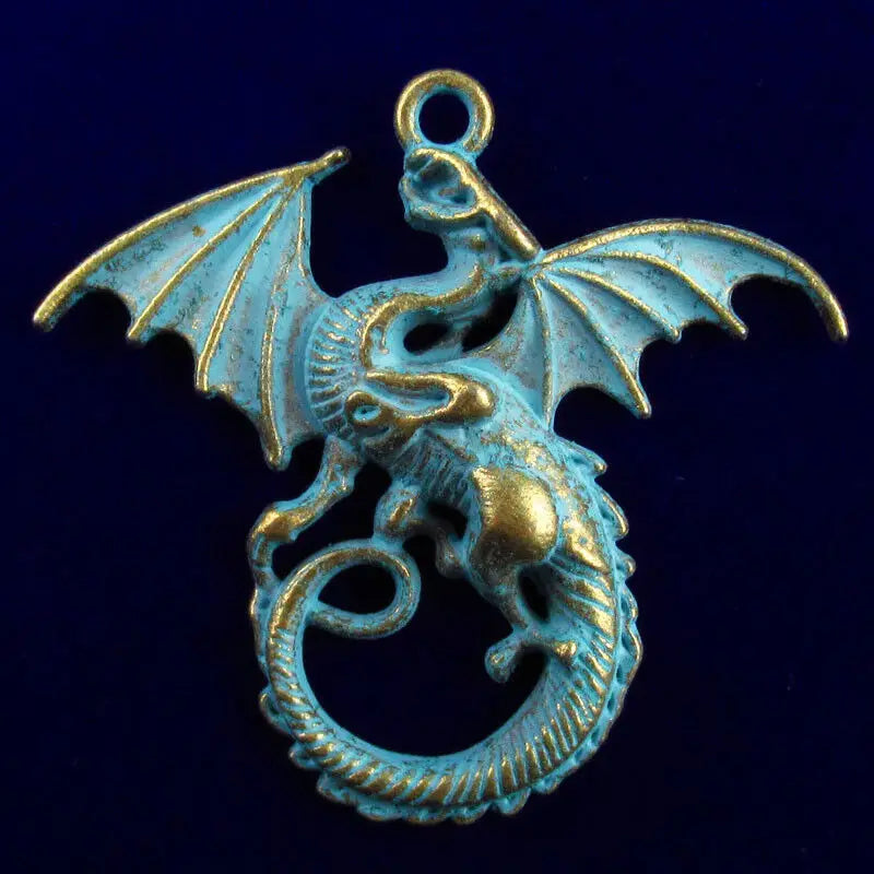 5 Pcs Charm Dragon Fly Pendant Vintage Animals Necklace Bracelet Making