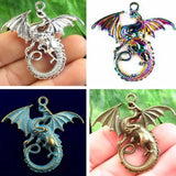 5 Pcs Charm Dragon Fly Pendant Vintage Animals Necklace Bracelet Making
