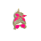 5 Pcs Afro Beauty Queen Woman Charms CZ Paved for Jewelry