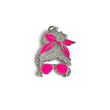 5 Pcs Afro Beauty Queen Woman Charms CZ Paved for Jewelry