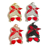 5 Pcs Afro Beauty Queen Woman Charms CZ Paved for Jewelry