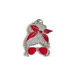 5 Pcs Afro Beauty Queen Woman Charms CZ Paved for Jewelry