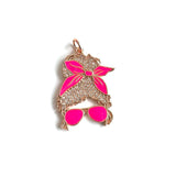 5 Pcs Afro Beauty Queen Woman Charms CZ Paved for Jewelry