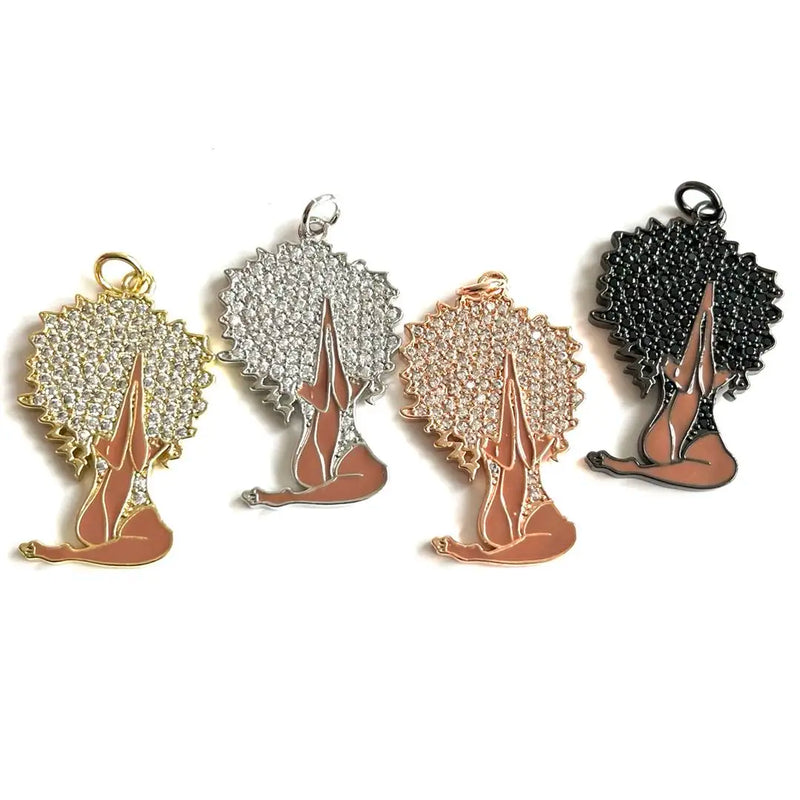 5 Pcs Beauty Queen Pray Woman Pendant for Jewelry