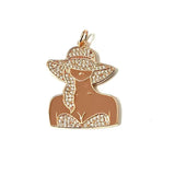 5 Pcs African American Woman Queen Charms Pendant for Jewelry Making
