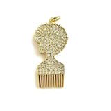 5 Pcs Queen Comb Zircon Charms for Jewelry Making