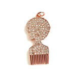 5 Pcs Queen Comb Zircon Charms for Jewelry Making