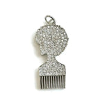 5 Pcs Queen Comb Zircon Charms for Jewelry Making