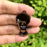 5 Pcs African Girl Magic Charm Afro Woman No Sugar No Cream Pendant