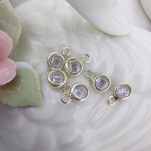 5 Pcs Zircon Pendant Frame, 925 Sterling Silver Charm