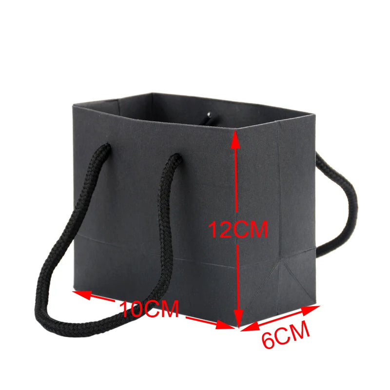 5 Pcs Paper Handles Bags Small Tote Handbag