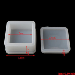 5 Pcs Box Resin Molds with lids DIY Craft Making Ashtray MXME