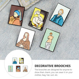 5 Pcs Enamel Portrait Brooches Women Jewelry Charms