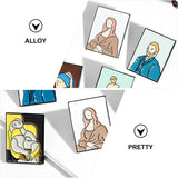 5 Pcs Enamel Portrait Brooches Women Jewelry Charms