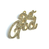5 Pcs But God Metal Charms Cubic Zirconia Pave Letter Pendant Plated