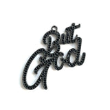5 Pcs But God Metal Charms Cubic Zirconia Pave Letter Pendant Plated