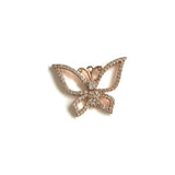 5 Butterfly CZ Paved Pendant Charms for Jewelry Making