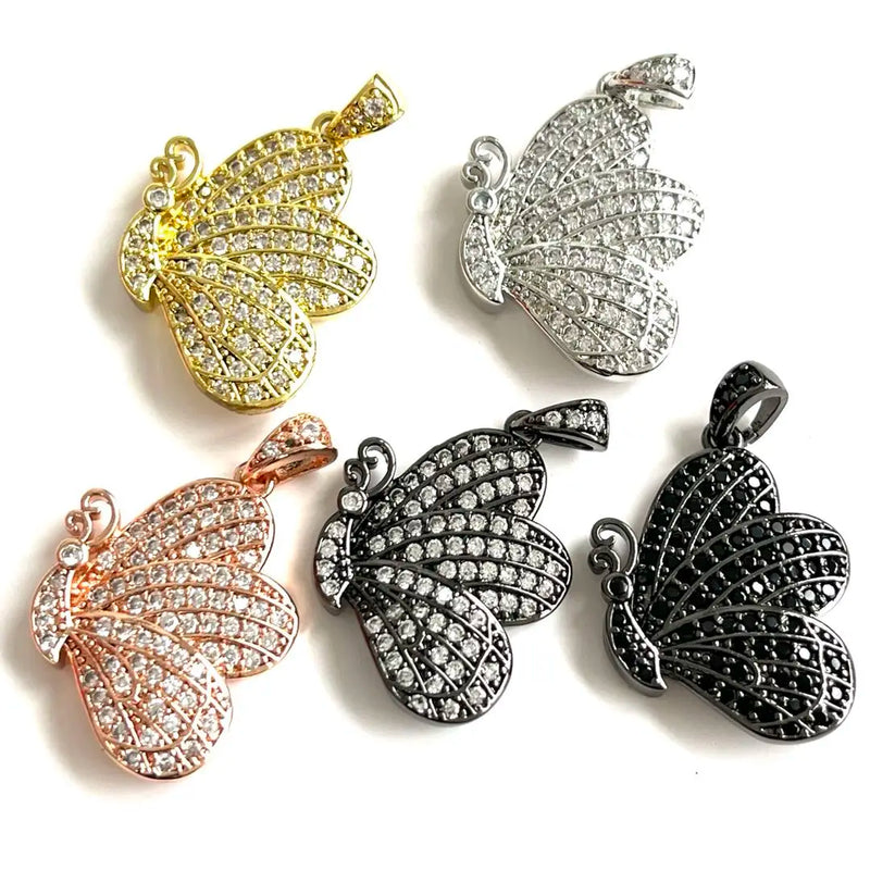 5 Pcs Butterfly Pendant Charms for Bracelet Necklace Key Chain Jewelry Making