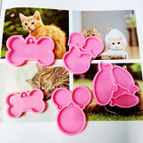 5 Pcs Cats Dogs Hanging Tags Resin Mold DIY Jewelry Keychain