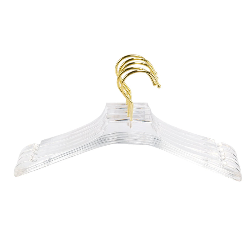 5 Pcs Clear Acrylic Clothes Hanger with Notches, Transparent Shirts Dress Hanger