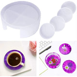 5 Pcs Silicone Coaster Epoxy Resin Mold for DIY Crafts Decor